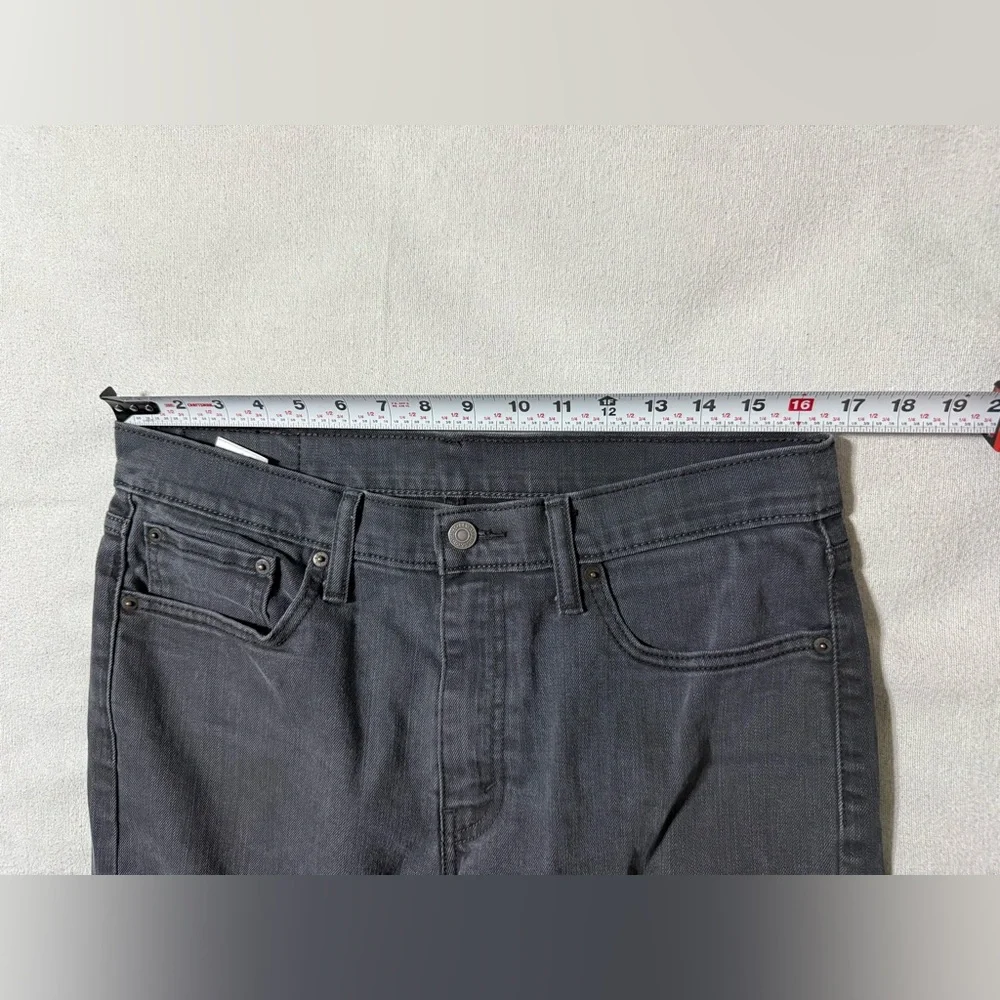 Levis 502 Jeans Mens 33x27 Gray Regular Tapered Mid Rise Dark‎ Wash Denim